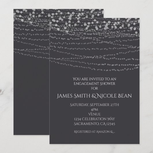 Invitation Chaîne de lumière élégante moderne Célébration de  (Devant / Derrière)