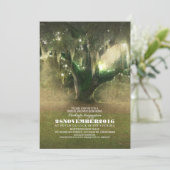 Invitation Chaîne de lumière Fête des mariées de chêne rustiq (Debout devant)