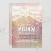 Invitation Chaîne de lumière Pastel Rustic Barn Fête de l'mar (Devant / Derrière)