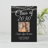 Invitation Chaîne de lumière - Photo de graduation (Debout devant)