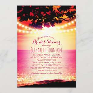 Invitation Chaîne de lumière Sunset Tropical Beach Fête de l'