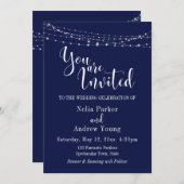 Invitation Chaîne de lumière sur le Mariage "Vous êtes invité (Devant / Derrière)