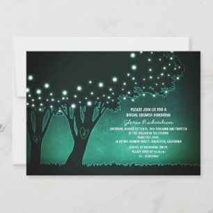 Invitation Chaîne de lumières arbre rustique nuptiale douche