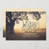 Invitation Chaîne de lumières Arbre rustique Vintage Mariage (Devant / Derrière)