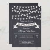 Invitation Chaîne de lumières & bannière mariage douche nupti (Devant / Derrière)