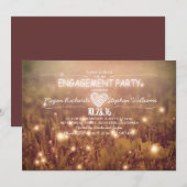 Invitation chaîne de lumières lucioles fête d'engagement rust (Devant / Derrière)