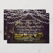 Invitation Chaîne de lumières Mariage de chêne rustique Invit (Devant / Derrière)