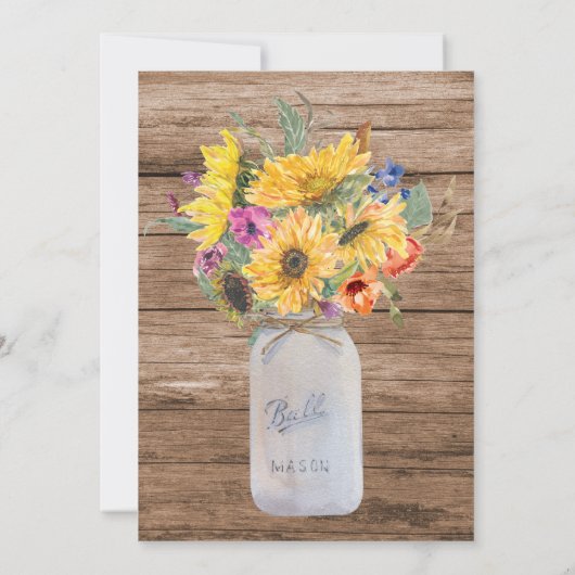 Invitation Chaîne de lumières | Mason Jar Mariage (Dos)