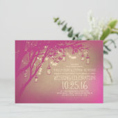 Invitation chaîne de lumières mason jars mariage vintage (Debout devant)