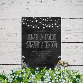 Invitation Chaîne de lumières Noir Chalkboard Mariage Invite