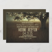 Invitation chaîne de lumières réception de mariage rustique (Devant / Derrière)