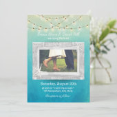 Invitation Chaîne de mariage de plage lumières aquarelle avec (Debout devant)