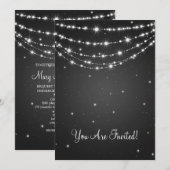 Invitation Chaîne de mariage élégante noire (Devant / Derrière)