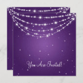 Invitation Chaîne de mariage élégante pourpre (Devant / Derrière)