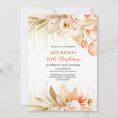 Invitation Chaîne de Parties scintillant d'or Jaune Orange Fl (Devant)