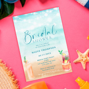 Invitation Chaîne de plage cocktails nuptiale