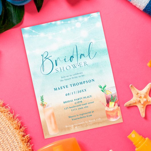 Invitation Chaîne de plage cocktails nuptiale