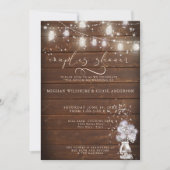 Invitation Chaîne de pot en bois rustique éclaire la Barefoot (Devant)