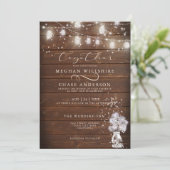 Invitation Chaîne de pot Mason rustique éclaire laBrideBarefo (Debout devant)