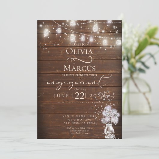 Invitation Chaîne de pot Mason rustique éclaire laBrideBarefo (Debout devant)