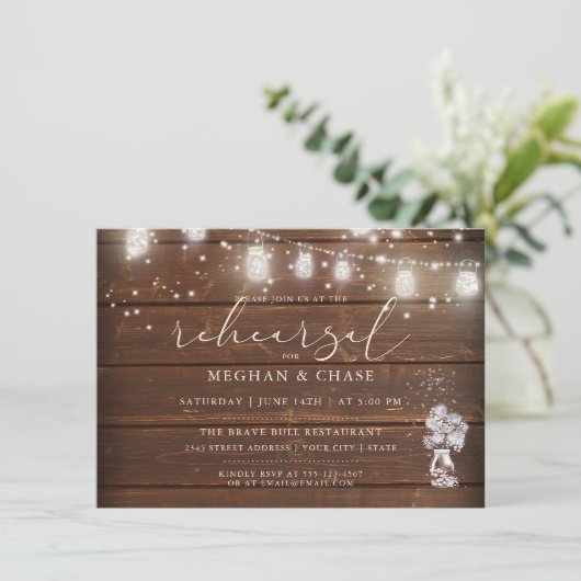 Invitation Chaîne de pot Mason rustique éclaire laBrideBarefo (Debout devant)