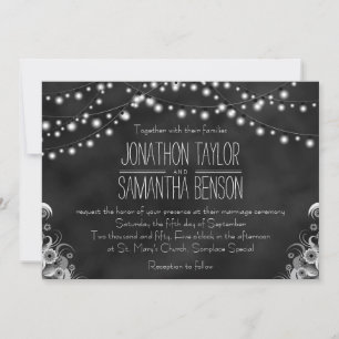 Invitation Chaîne de tableau noir des lumières Mariage invite