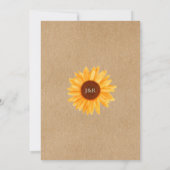 Invitation Chaîne de tournesol éclatant Rustique Mariage Kraf (Dos)