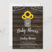 Invitation Chaîne de tournesol rustique illumine Baby shower  (Devant)