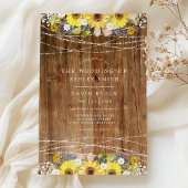 Invitation Chaîne de tournesol rustique illumine le Mariage f