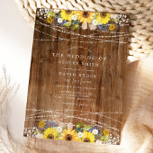 Invitation Chaîne de tournesol rustique illumine le Mariage f
