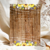 Invitation Chaîne de tournesol rustique illumine le Mariage f