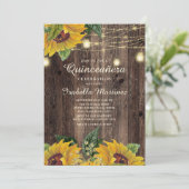 Invitation Chaîne de tournesol rustique Lumière Surprise Quin (Debout devant)