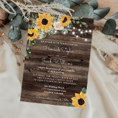 Invitation Chaîne de tournesol rustique Lumières Mariage en b