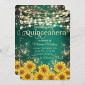 Invitation Chaîne de tournesol vert éclaire la coince dorée (Devant / Derrière)