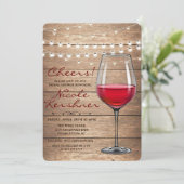 Invitation Chaîne de vin rustique éclaire l'invitation de la (Debout devant)