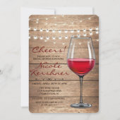 Invitation Chaîne de vin rustique éclaire l'invitation de la (Devant)