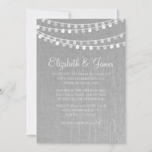 Invitation Chaîne d'invitations de mariage par lumière (Devant)