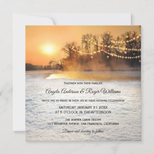 Invitation Chaîne étincelante Lumières Mariage d'hiver Invita