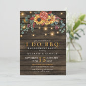 Invitation Chaîne Fleurs de soleil Je fais BBQ Couples Douche (Debout devant)