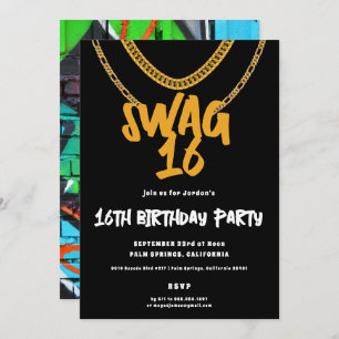 Invitation Chaîne Gold   Swag 16 Anniversaire