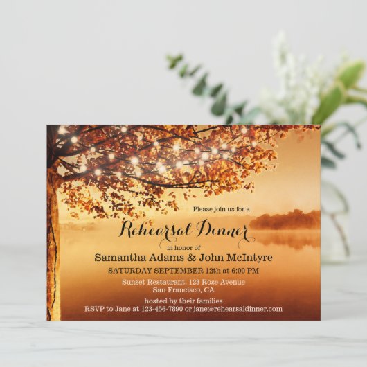 Invitation Chaîne Lights Automne Dîner de répétition Invitati (Debout devant)
