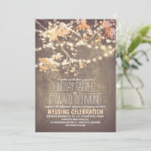 Invitation Chaîne Lights Branch Rustic Vintage Blush Mariage (Debout devant)