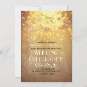 Invitation Chaîne Lights Branches de l'arbre Mariage rustique