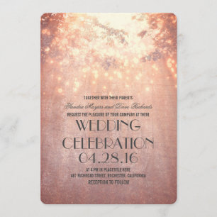 Invitation Chaîne Lights Branches de l'arbre Mariage rustique