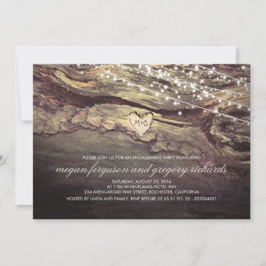 Invitation Chaîne Lights Carved Heart (Devant)