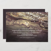 Invitation Chaîne Lights Coeur sculpté Mariage rustique (Devant / Derrière)