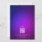 Invitation Chaîne Lights QR Code Mariage bleu violet (Dos)