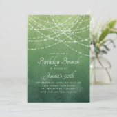 Invitation Chaîne Lumière Sage Vert Anniversaire Brunch (Debout devant)