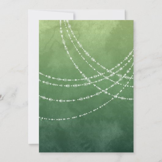 Invitation Chaîne Lumière Sage Vert Anniversaire Brunch (Dos)