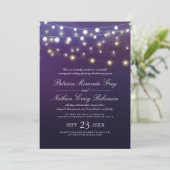 Invitation Chaîne Lumière Violet Soirée Mariage Invite (Debout devant)